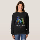 Sweatshirt Autisme Enseignant Dinosaure Enseignant Rex Actif (Devant entier)