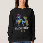 Sweatshirt Autisme Enseignant Dinosaure Enseignant Rex Actif (Devant)
