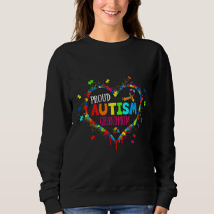 Sweatshirt Autisme joyeux Grand-mère Coeur Puzzle Autisme Awa