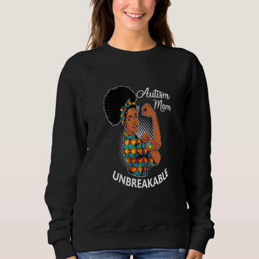 Sweatshirt Autisme Maman Une Femme Noire Indestructible Autis (Devant)