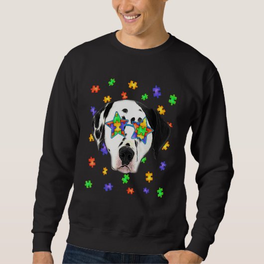 Sweatshirt Autisme mignon Dalmatisme Chien Puzzle Lunettes de (Devant)
