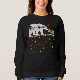 Sweatshirt Autisme mignon Grand-mère Ours Sensibilisation sur