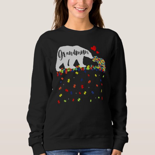 Sweatshirt Autisme mignon Grand-mère Ours Sensibilisation sur (Devant)