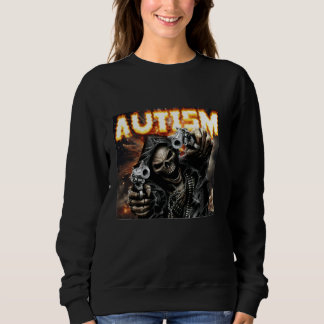 Sweatshirt Autisme Squelette mème, Autisme Squelette armes, F