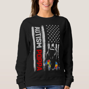 Sweatshirt Autisme vintage Poppa Porter Amérique Drapeau