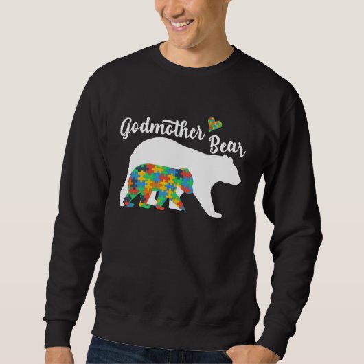 Sweatshirt Autistic Support Autism Awareness Godmother Bear M (Devant)