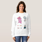 Sweatshirt Autocollant indien rose Ensemble Dreamcatcher (Devant entier)
