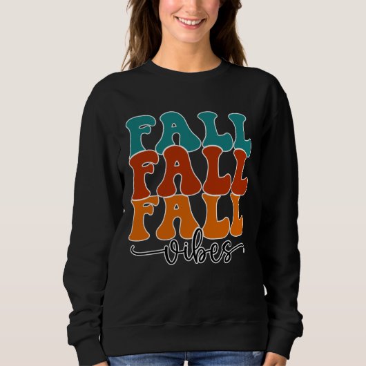 Sweatshirt Automne Automne Vibes Typographie Script Femme (Devant)