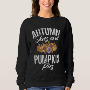Sweatshirt Automne Ciels et Citrouilles Pies Feuilles automna