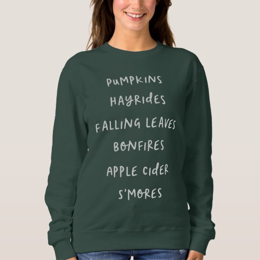 Sweatshirt Automne et Automne Amour Conception manuscrite de (Devant)
