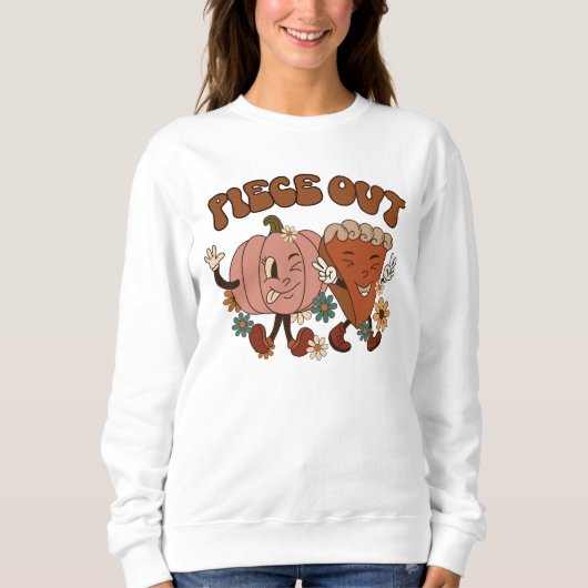 SWEATSHIRT AUTOMNE THÈME AMUSANT PAIX SORTIE CITROUILLE PIE (Devant)