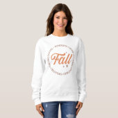 SWEATSHIRT AUTOMNE THÈME CHUTE FEUILLES, CITROUILLES, CIDER (Devant entier)