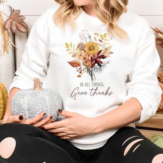 SWEATSHIRT AUTOMNE THÈME DANS TOUTES LES CHOSES DONNER MERCI