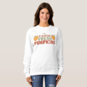SWEATSHIRT AUTOMNE THÈME FERME RÉTRO CITROUILLES FRAIS CHUTE (Devant entier)