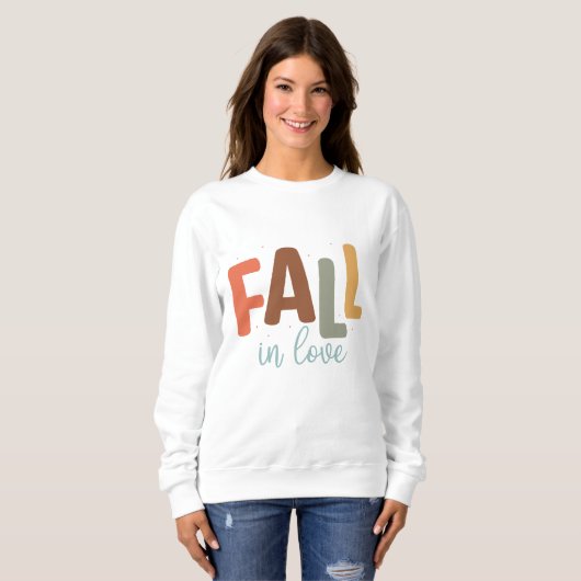 SWEATSHIRT AUTOMNE THÈME FUNNY ROMANTIC TOMBE EN AMOUR (Devant entier)