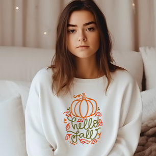 SWEATSHIRT AUTOMNE THÈME HELLO AUTOMNE CITROUILLE
