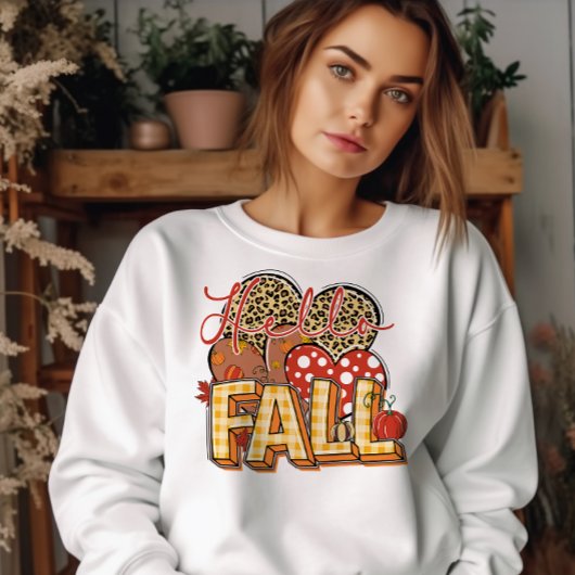 SWEATSHIRT AUTOMNE THÈME HELLO AUTOMNE CITROUILLE
