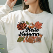 SWEATSHIRT AUTOMNE THÈME HELLO AUTOMNE FOOTBALL & CITROUILLE