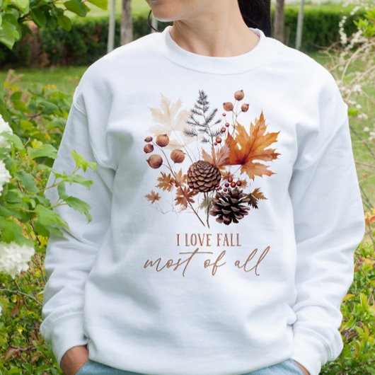 SWEATSHIRT AUTOMNE THÈME J'AIME TOMBER LA PLUPART DU TOUT