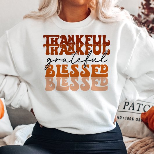SWEATSHIRT AUTOMNE THÈME MERCI GRATEFUL BLESSEE