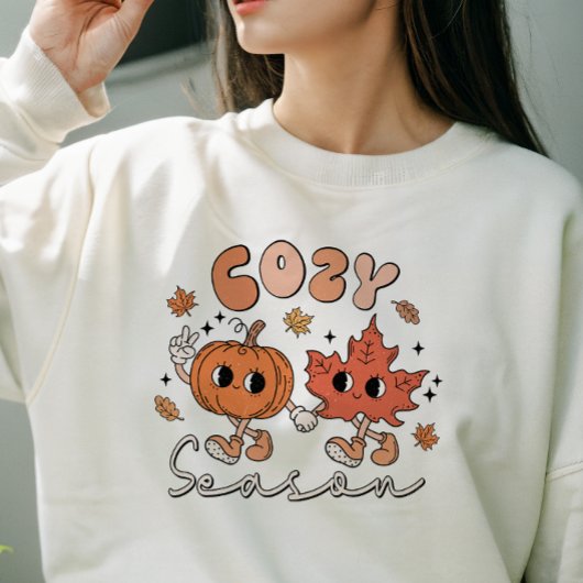 SWEATSHIRT AUTOMNE THÈME RÉTRO SUPER SAISON COSY