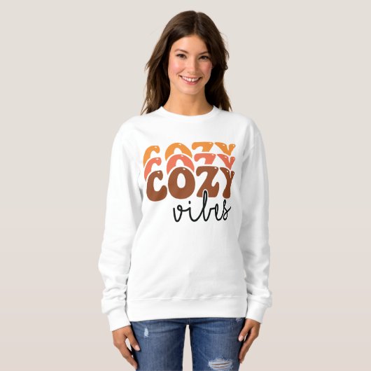 SWEATSHIRT AUTOMNE THÈME RÉTRO TOMBER COSY VIBES (Devant entier)