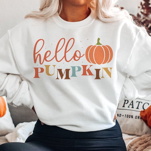 SWEATSHIRT AUTOMNE THEMME HELLO CITROUILLE