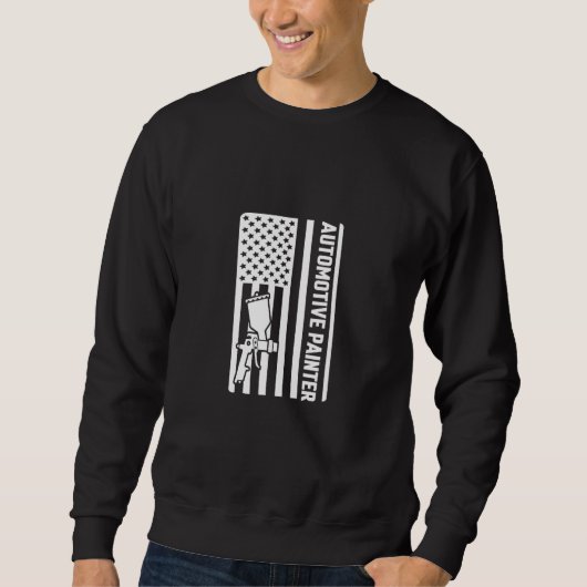 Sweatshirt Automotive Painter USA Drapeau Auto Painter voitur (Devant)