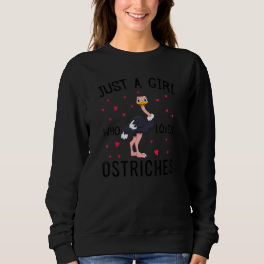 Sweatshirt Autruche Avec Coeurs Graphique Juste Une Fille Qui (Devant)