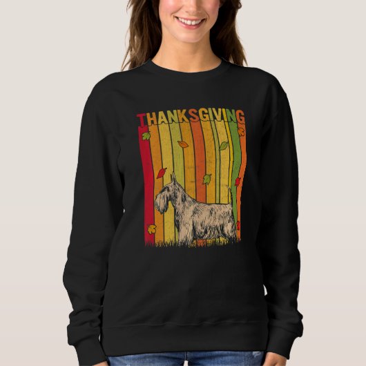 Sweatshirt Autumn Retro Cute Scottish Terrier Dog Thanksgivin (Devant)