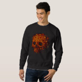 Sweatshirt Autumn Skull Shape Fall Leaves Graphics Halloween (Devant entier)