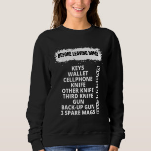 Sweatshirt Avant de quitter Accueil Touches Portefeuille Cell