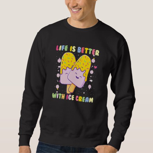 Sweatshirt Avec glace rétro dessert (Devant)