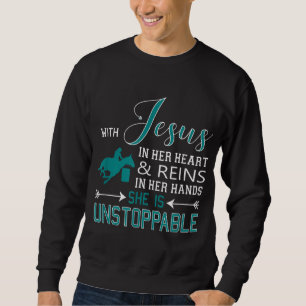 Sweatshirt Avec Jésus dans son coeur et les reins dans ses ma
