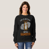 Sweatshirt avec un hamster à roue de hamster (Devant entier)