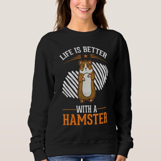 Sweatshirt avec un hamster à roue de hamster (Devant)