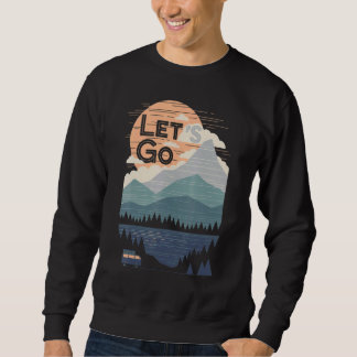 Sweatshirt Aventure Graphic Minimaliste Mountain Cam
