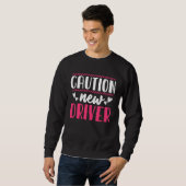 Sweatshirt Avertissement Conducteur École de Conduite Permis (Devant entier)