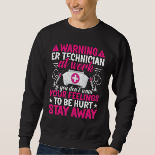 Sweatshirt Avertissement Technicien en RÉ au travail Amusant