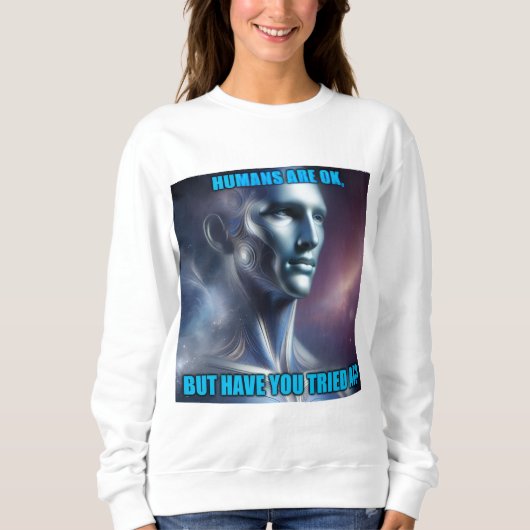 Sweatshirt Avez-vous essayé l'IA - Manches longues blanches p (Devant)