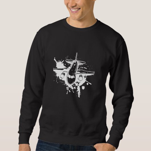 Sweatshirt Aviation Graffiti d'aéronef (Devant)