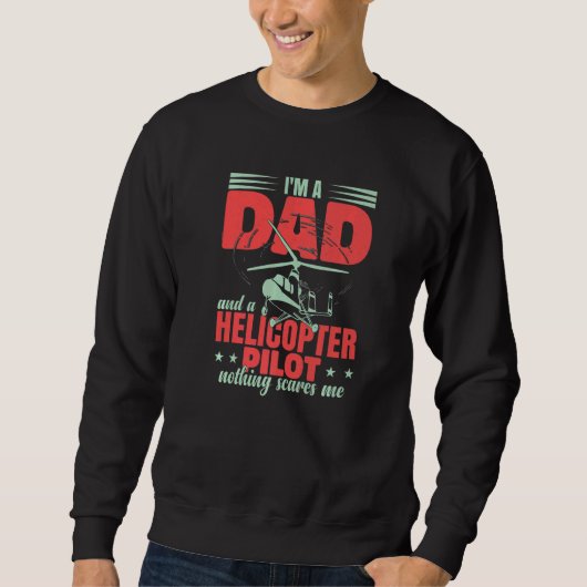 Sweatshirt Aviation Helicopter Men Pilot Dad   (Devant)