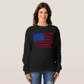 Sweatshirt Avion américain Drapeau 4 juillet (Devant entier)