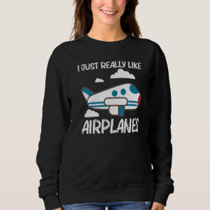 Sweatshirt Avion Cool Pour Hommes Femmes Aviation Avion