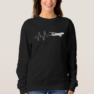 Sweatshirt Avion pilote de vol Hearbeat