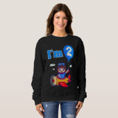 Sweatshirt Avion pilote enfant Avion I'm 2 Two Second Bir (Devant entier)