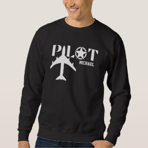 Sweatshirt Avion pilote et militaire, simple, minimaliste