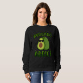Sweatshirt Avocado Addict Vegan Vegan Saying (Devant entier)