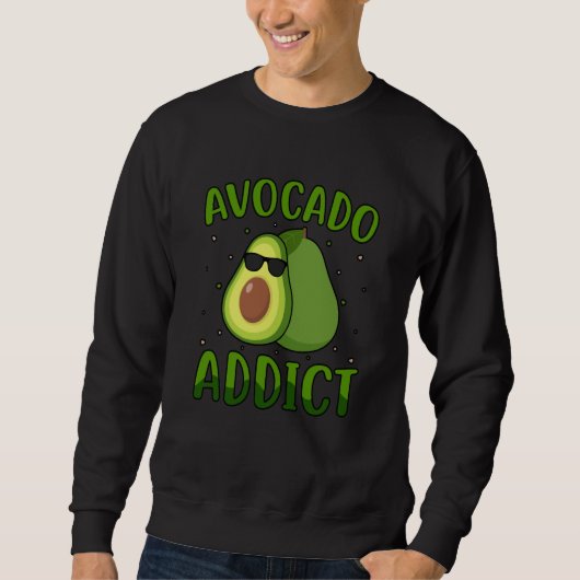 Sweatshirt Avocado Addict Vegan Vegan Saying (Devant)