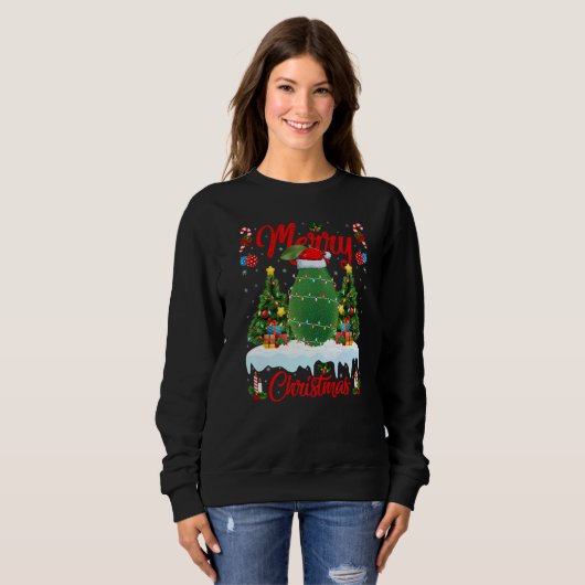 Sweatshirt Avocado Fruit Lights Xmas Tree Santa Avocado Chris (Devant entier)